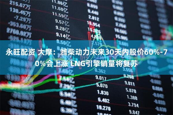 永旺配资 大摩：潍柴动力未来30天内股价60%-70%会上涨 LNG引擎销量将复苏