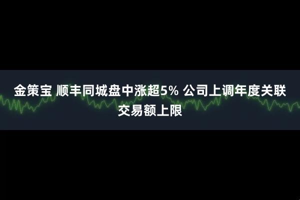 金策宝 顺丰同城盘中涨超5% 公司上调年度关联交易额上限